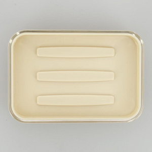 Мыльница DE'NASTIA прямоугольная закругленный угол персик пластик 000000000001207108