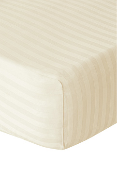 Проcтыня на резинке 200х200+25см DE'NASTIA молочная сатин-страйп хлопок100% 000000000001212975