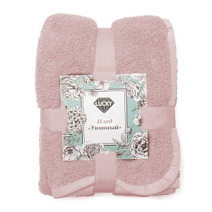 Плед 150x200см DE'NASTIA Уютный розовый полиэстер 000000000001200265