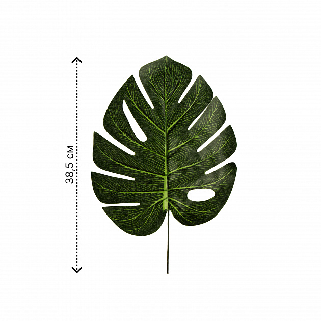 Цветок искусственный лист Монстера 38,5см 000000000001222184