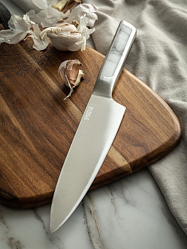 Нож Поварской шеф-нож 20,3см DE'NASTIA ручка с мраморной вставкой нержавеющая сталь 000000000001218777