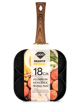 Сковорода порционная 18см LUCKY GRANITE индукция антипригарное покрытие алюминий 000000000001219974
