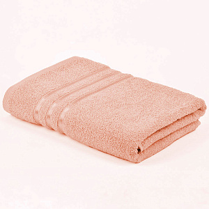 Полотенце махровое 70х130см СОФТИ бордюр 3 полоски персиковый хлопок 100% 000000000001215922