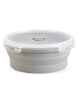 Контейнер складной 800мл круглый серый силикон 000000000001229075