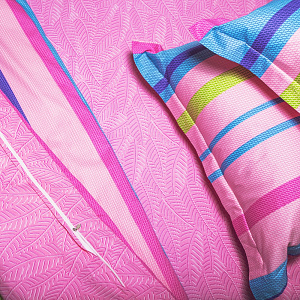 Комплект постельного белья 2спальный DE'NASTIA Сатин Рио (50x70см-2шт) C010369 000000000001109024