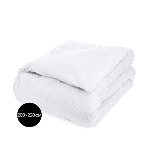 Пододеяльник 200х220см DE'NASTIA JQ меандр белый сатин хлопок-100% 000000000001215628