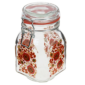 Банка для хранения сыпучих продуктов Хохлома, 760мл, стекло 000000000001160447