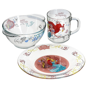 ПРИНЦЕССЫ Набор для завтрака 3 предмета ОСЗ стекло Н.1914,1335,9944ДЗ Принц. 000000000001176880