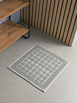 Коврик универсальный 50x60см DE'NASTIA Гусиные лапки букле серый/белый хлопок 000000000001228478