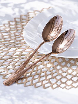 Набор столовыx ложек 2шт LUCKY Loft розовое золото нержавеющая сталь 000000000001212645