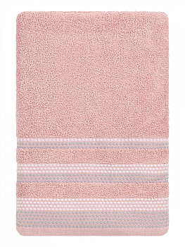 Полотенце махровое LUCKY Бордюр точки 450gsm 70x140 100% хлопок, розовый D100294 000000000001227637