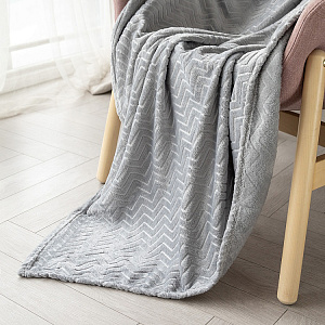 Плед 150x200см LUCKY Зигзаг серый полиэстер 000000000001222752