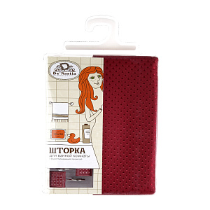 Шторка для ванной DE'NASTIA c водоотталкивающей пропиткой 180х180см бордо 100%Полиэстер S000007 000000000001121524