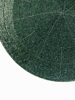 Салфетка сервировочная 35см DE'NASTIA зеленый бисер 000000000001229580