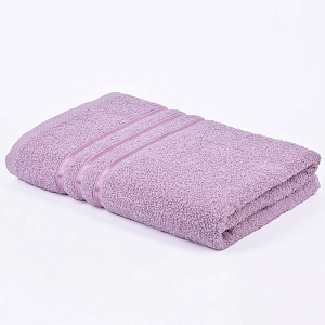 Полотенце махровое 70х130см СОФТИ бордюр с 3 полосками лавандовое плотность 400гр/м 100% хлопок 000000000001212217