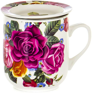 Кружка заварочная 350мл OLAFF металлическое сито подарочная упаковка фарфор 000000000001170833