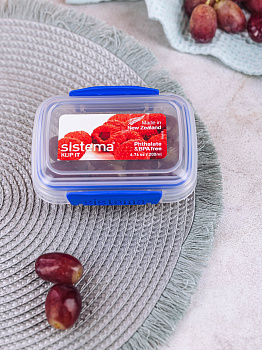 Контейнер для СВЧ 200мл SISTEMA Klip it прямоугольный. Можно использовать в микроволновой печи без крышки. Пластик. 000000000001142878