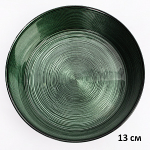 Салатник 13см GLASSCOM прямые бортики зеленый стекло 000000000001211821