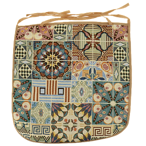 Сидушка из гобелена 40х40±3, состав лицевой стороны 100% п/э, состав тыльной стороны 100% хлопок, наполнитель синтепон, завязки С 46 000000000001192530