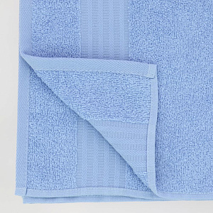 Полотенце махровое 60х100см LUCKY бордюр полосы голубое 100% хлопок 000000000001208935