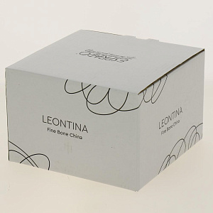 Чайная пара костяной фарфор 210мл Leontina ESPRADO, отводка сметаллическим блеском, можно мыть в ПММ, можно в микроволновой печи,LEO021GE303 000000000001193135