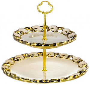 Этажерка-конфетница 2-х ярусная 20х20х3см/28х28х3см BALSFORD фарфор 000000000001194028