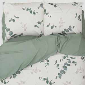 Комплект постельного белья 1,5-спальный Этель Эвкалипт вид 1 пододеяльник143х215см простыня150х214см наволочки70х70см-2шт 125гр поплин 100%хлопок 000000000001206695