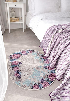 Коврик универсальный 60x90см LUCKY РОЗЫ овал сиреневый полиэстер 000000000001206555