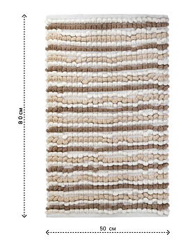 Коврик для ванной 50х80см LUCKY POP CORN противоскользящий бежевый хлопок/полиэстер 000000000001225648