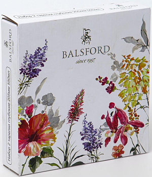 Набор тарелок суповых 2шт 20,5см 550мл BALSFORD Акварельный букет подарочная упаковка фарфор 000000000001204590
