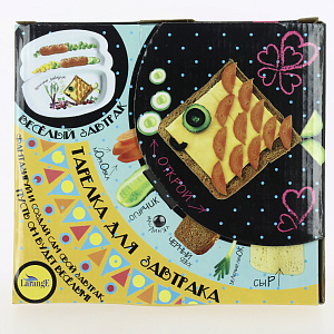 Блюдо для сосисок 20,5х19см ВЕСЕЛЫЙ ЗАВТРАК С РЫБКОЙ фарфор 000000000001210451