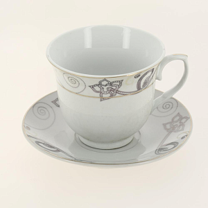 Набор чайный фарфор 12шт (6 чашек 220мл + 6 блюдец) металлический стенд подарочная упаковка Аврора Алия Guterwahl 113-19014 000000000001200591