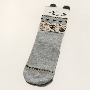 Носки женские р.36-39/23-25 LUCKY дизайн1 высокие мордочки животных 72%хлопок/26%полиэстер 000000000001187744