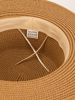 Шляпа 56-58см пляжная канотье песочный полиэстер 000000000001227476