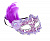 Карнавальная маска Фиолетовая с перьями Magic Time, пластик 000000000001150318