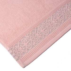 Полотенце махровое 30х60см DINA ME вензельный бордюр пыльная роза 100% хлопок 000000000001213133