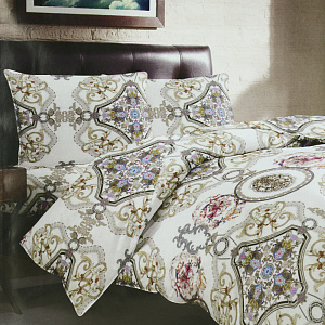 Комплект постельного белья 1,5-спальный LUCKY Калейдоскоп white 50х70 пододеяльник 145х215см простынь 150х220см наволочка50х70см-1шт поплин 100%хлопок 000000000001212768