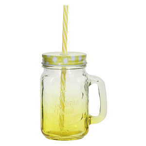 Кружка-банка 400мл цветная M020134/R030205 стекло 000000000001170137