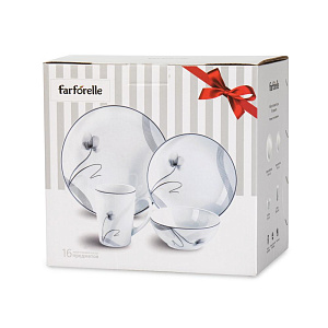 Набор столовой посуды 16 предметов FARFORELLE Камелия (обеденная 24см-4шт/десертная 19см-4шт/салатник 15см-4шт/кружка 350мл-4шт) стеклокерамика Набор столовой посуды 16 предметов FARFORELLE Камелия (обеденная 24см-4шт/десертная 19см-4шт/салатник 15см-4шт/кружка 350мл-4шт) стеклокерамика 000000000001224325