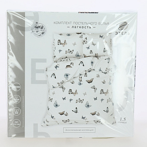 Комплект постельного белья 1,5-спальный ЭТЕЛЬ Легкость пододеяльник 143х215см простынь 150х214см наволочки 70х70см-2шт поплин125г/м2 хлопок 000000000001208184