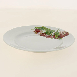 Тарелка десертная фарфор 200 мм супадкий край Вишня,069442 000000000001193473