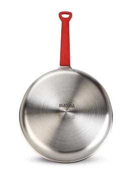 Сковорода с крышкой 24см MATISSA красный нержавеющая сталь/силикон/стекло 000000000001217731
