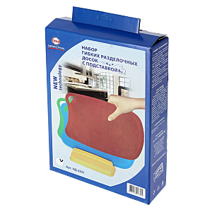 Набор разделочных досок из полиуретана с подставкой, 31x21 см 000000000001169266