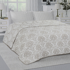 Покрывало 200х240см DE'NASTIA Византия 3слоя коричневое жаккард 55%хлопок 45%полиэстер 000000000001206842