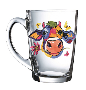 Кружка 300мл Каппучино Арт Бычки стекло 07с1334-40 ДЗ Арт Бычки 000000000001202843