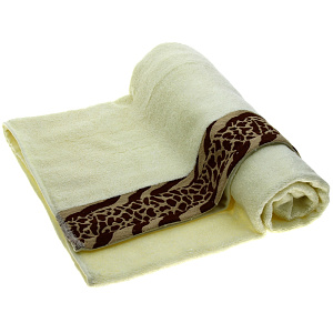 Полотенце DE'NASTIA Сафари 70х130см кремовый 70%Бамбук/30%Хлопок T000012 000000000001106182