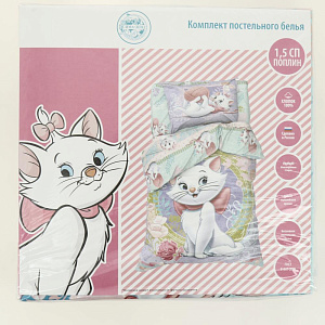 Комплект постельного белья 1,5-спальный Милашка Мари Дисней пододеяльник143х215см простыня150х214см наволочки50х70см-1шт 125гр поплин 100% хлопок 000000000001206740