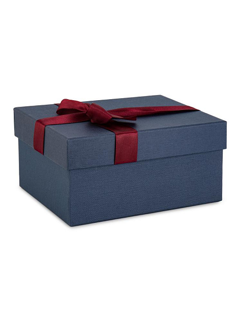 Коробка подарочная 21x17x11см РУТАУПАК бант тиснение РОГОЖКА синий картон Коробка подарочная 21x17x11см РУТАУПАК бант тиснение РОГОЖКА синий картон 000000000001222346