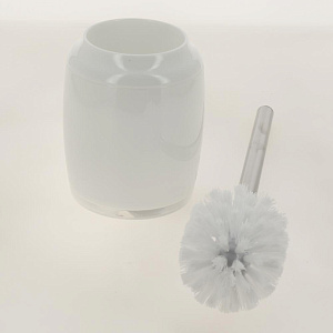 Щетка для унитаза DE'NASTIA овал белая пластик 000000000001200448