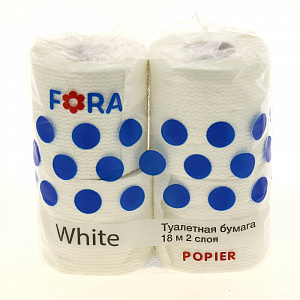 Туалетная бумага FORA 2 слоя 4 рулона 000000000001171922